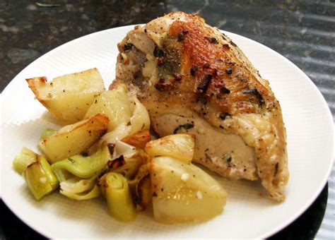 You'll need about 5 minutes of hands on time and 40 minutes in the oven to get this chicken recipe on the table. Easy Roasted Chicken Breasts with Potatoes and Leeks