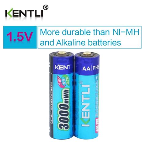 Kentli 2pcs Lot Stable Voltage 3000mwh Aa Batteries 1 5v Rechargeable