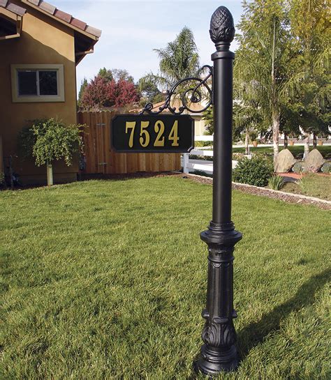 Scroll Mount Address Post with Decorative Base