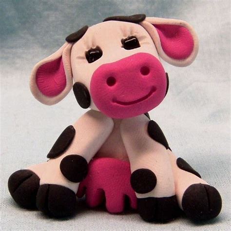 Easy art for kids wire sculpture babble dabble do. This just makes me smile Cute Little Cow Polymer Clay ...