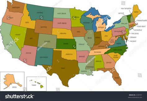 United States Map With State Names Printable