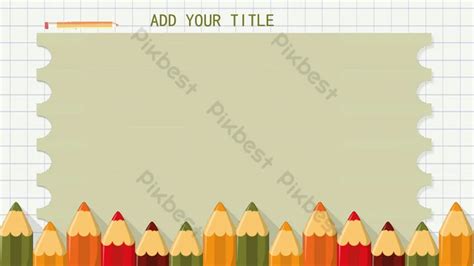 Cartoon Stationery Pencil Kindergarten Education Dynamic Ppt Background