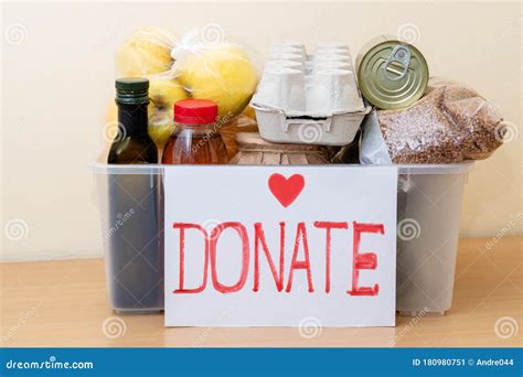 Donation Food Box Fund Charity Products Stock Image Image Of Donate