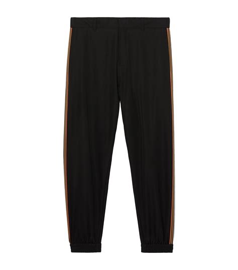 Mens Burberry Black Side Stripe Sweatpants Harrods Countrycode