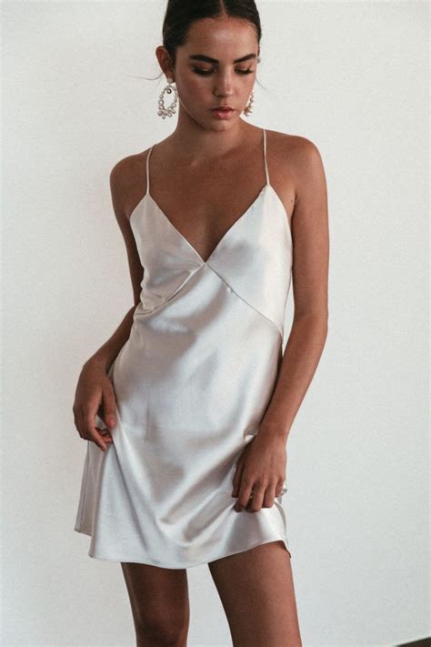 Silky Satin Mini Moonshine Mini Dress Grace Loves Lace Mini Dress Outfits White Slip