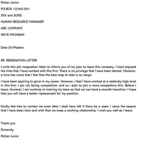 Sample Resignation Letter Due To Another Job Opportunity At Sample Letters
