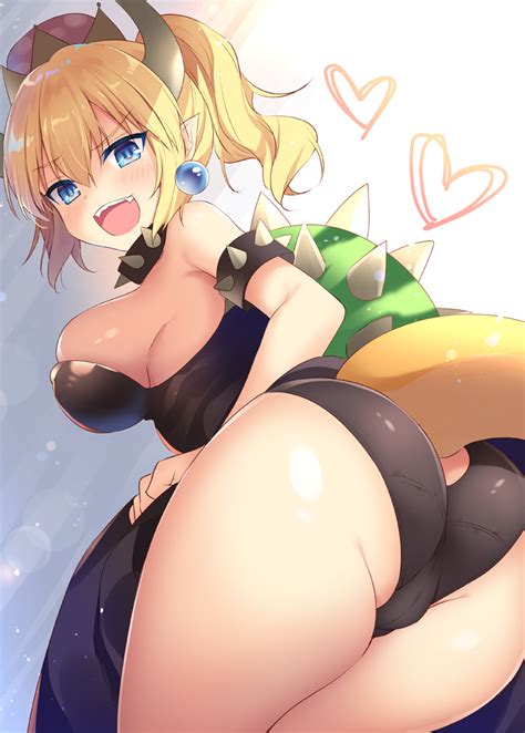 Rule 34 Ass Blonde Hair Bowsette Breasts Dat Ass Female Female Only