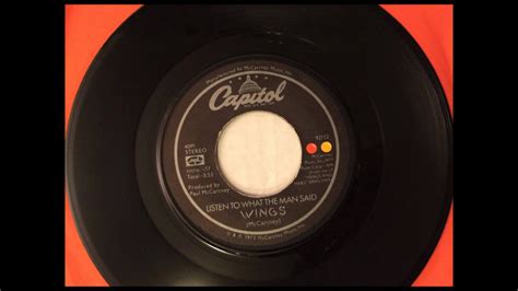 Listen To What The Man Said Wings 1975 Vinyl 45rpm Youtube