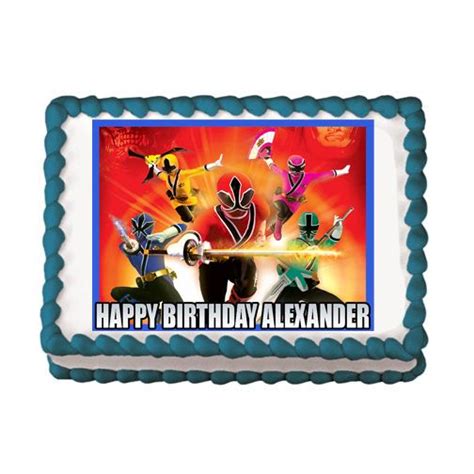 Power Rangers Samurai Edible Birthday Party Cake Image Topper Birthday
