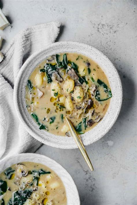 Creamy Spinach Mushroom Gnocchi Soup Foodbymaria
