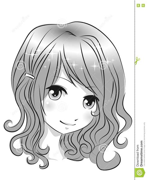 Cute Anime Girl Stock Vector Illustration Of Drawing