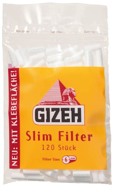 gizeh slim filter 6mm 1er zigarettenfilter tabak and more