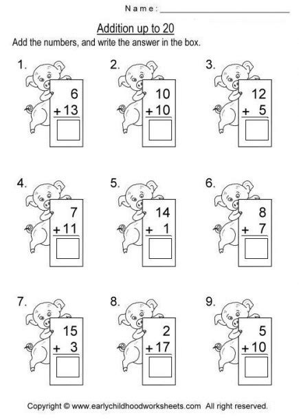 Addition Vertical Worksheets Kindergarten