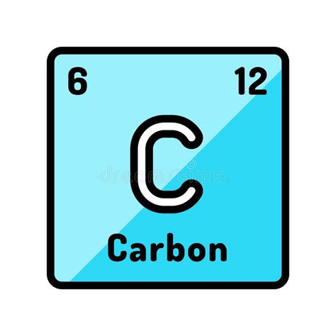 Carbon Chemical Element Color Icon Vector Illustration Stock Vector