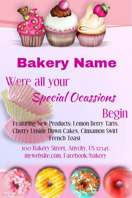 Poster Template On Postermywall Bakery Bake Sale Flyer Cake