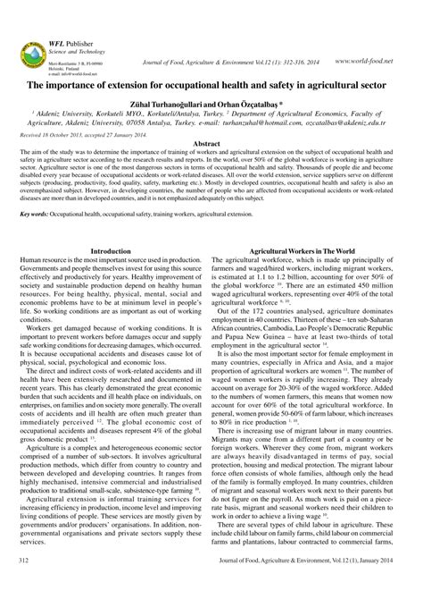 Know the importance of occupational health and safety at work. (PDF) The importance of extension for occupational health ...