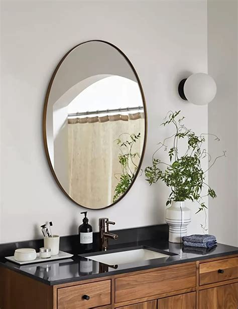 Andy Star Oval Bronze Mirror Brushed Bronze Bathroom Mirror Bronze