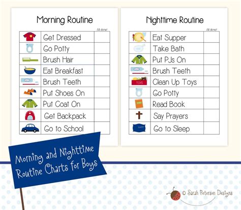 Instant Download Printable Morning And Nighttime Routine To Do Etsy