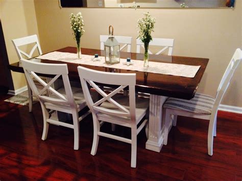 Peerless White Kitchen Table With Butcher Block Top Used John Boos