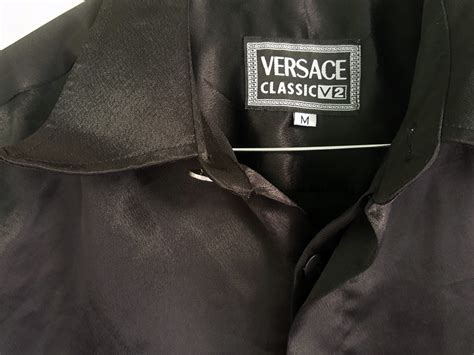 Versace Classic V2 Vintage Shiny Black Versace Oxford Shirt Etsy Uk