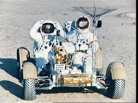 Astronauts Scott And Irwin Shown On Lunar Roving Vehicle At Ksc