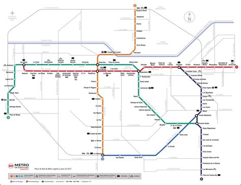 Transit Maps New Official Map Metro De Santiago Chile 2014