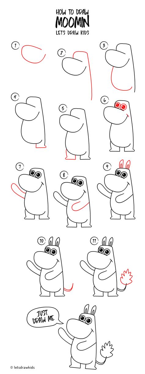 How To Draw Moomin Easy Drawing Step By Step Perfect For Kids Lets
