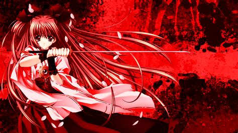 Fond Décran Illustration Anime Filles Anime Rouge Ouvrages Dart épée Papier Peint De L