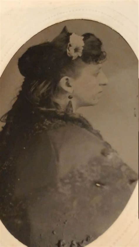 prominent profile antique tintype photograph of woman s back and