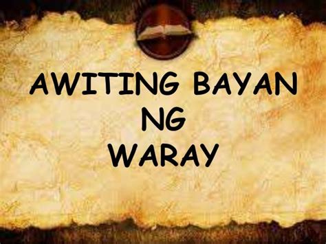 Awiting Bayan Waray