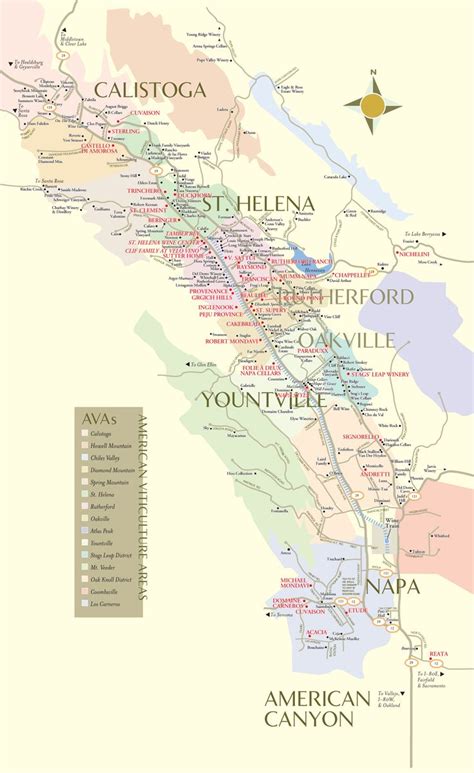Napa Valley Winery Map Winery Map Napa Valley Wineries Napa Valley