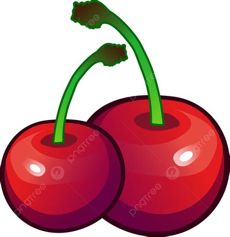 Vector Cherry Isolated Fresh Fruit Red Transparent Background Cherry