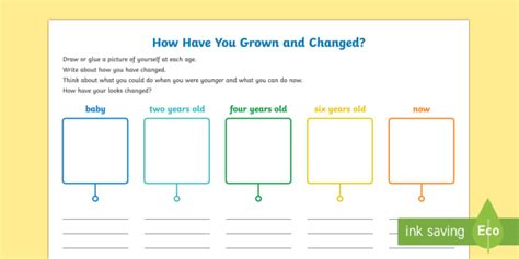 How Have You Grown And Changed Worksheet Worksheet