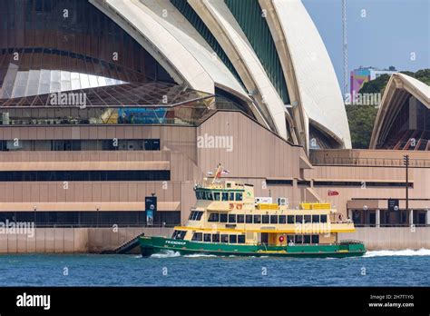 Sydney First Fleet Ferry Named Friendship Travelling Past The Sydney