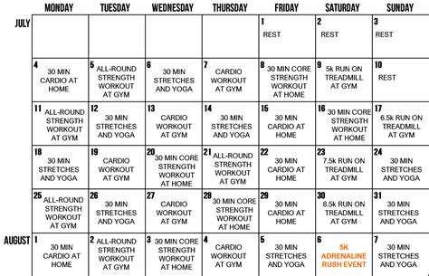 5 Week Fitness Plan Kira L Curtis