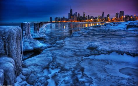 Water Ice Cityscapes Chicago Wallpapers Hd Desktop And Mobile