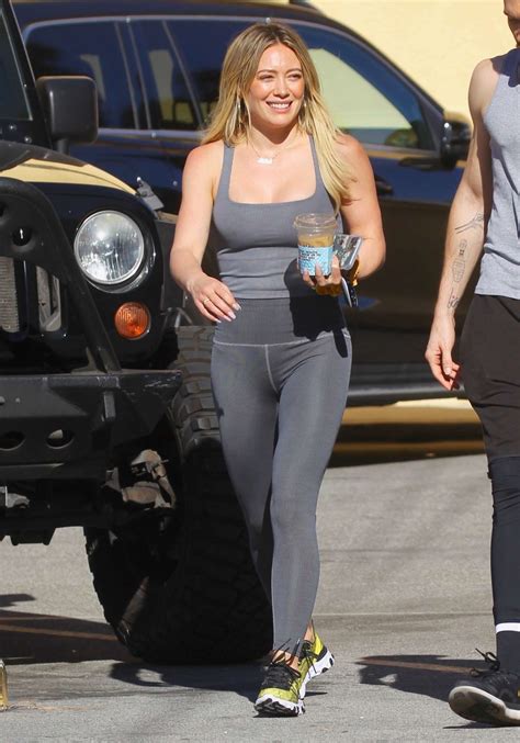 Hilary Duff In Grey Tights Leaves Alfreds Coffee In Studio City 16