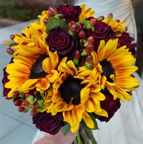 Autumn wedding bouquets with sunflower. Fall wedding bouquets, Wedding flowers, Fall wedding flowers