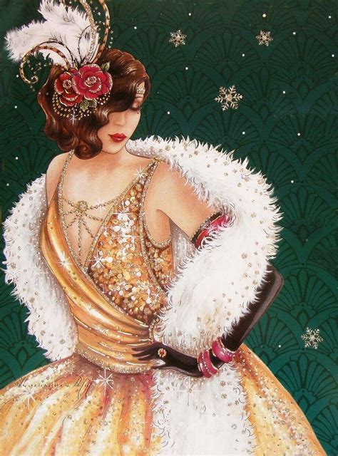 pin by sandy on christmas ladies art deco style art deco fashion art deco illustration art