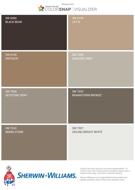 Sherwin Williams Brown Color Chart