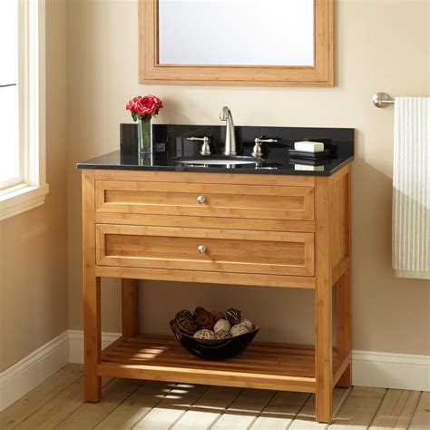.photo about narrow bathroom vanities are lshaped therefore they can find than small bathrooms narrow depth. 30" Narrow Depth Miles Bamboo Vanity for Undermount Sink ...