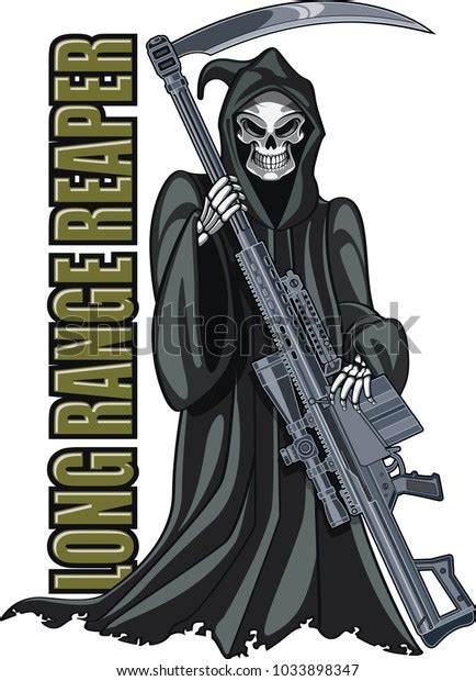 Grim Reaper Holding Sniper Rifle 库存矢量图（免版税）1033898347 Shutterstock
