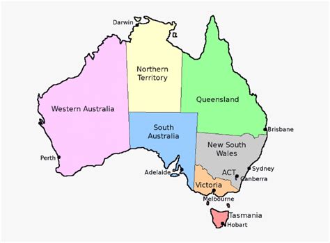 Australia Map States And Capitals Free Transparent Clipart Clipartkey