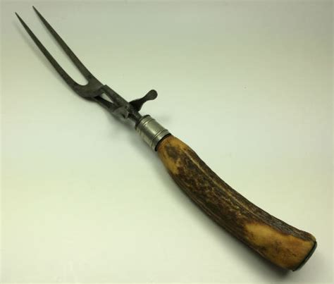 Horn Or Bone Handle Carving Fork With Rest Vintage Grace