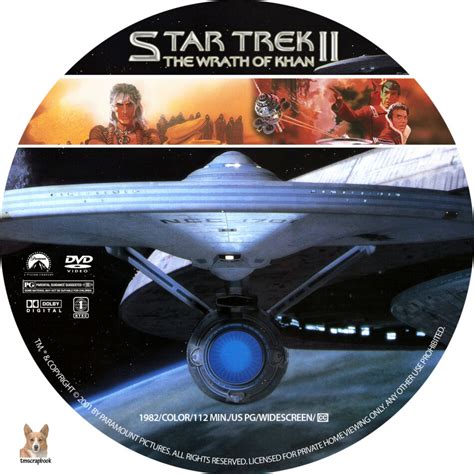 Star Trek Ii The Wrath Of Khan Dvd Labels 1982 R1 Custom