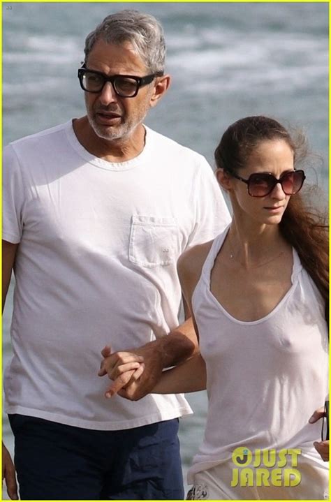 Jeff Goldblum Goes Shirtless During Beach Vacay With Wife Emilie