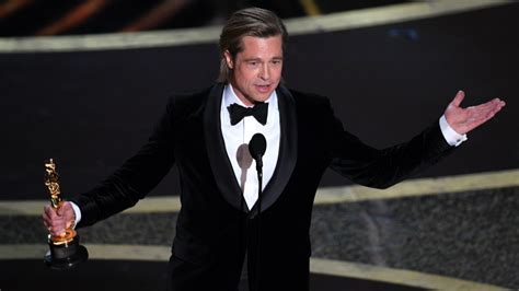 Brad Pitt Got Emotional Accepting His First Oscar For Acting