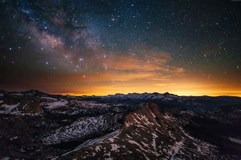 Stars Amazing Beauty Sunset Sky Clouds Mountain Wallpapers Hd