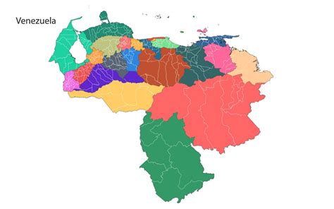 Mapa Político De Venezuela Y Estados Más Vector Mapas Mapa Politico