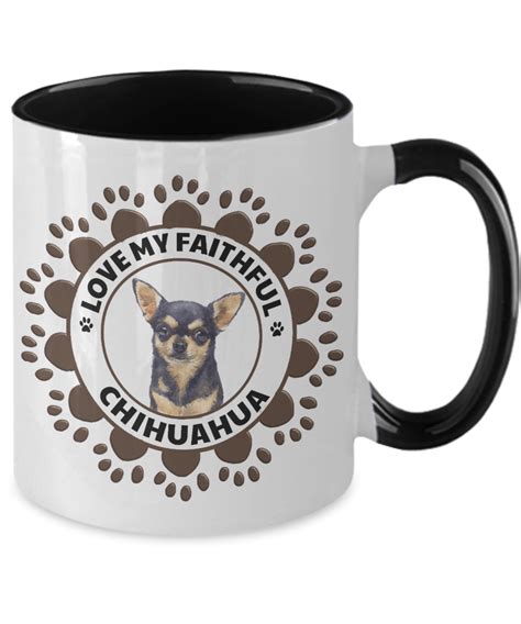 Chihuahua Dog Mug Love My Faithful Animal Two Toned Coffee Cup Animal